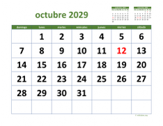 calendario octubre 2029 03