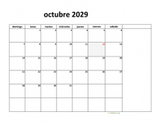 calendario octubre 2029 08