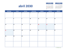 calendario abril 2030 02