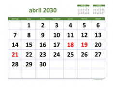 calendario abril 2030 03