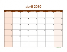 calendario abril 2030 06