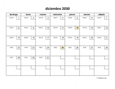 calendario diciembre 2030 01