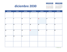 calendario diciembre 2030 02