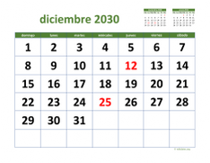 calendario diciembre 2030 03