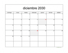 calendario diciembre 2030 05