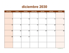 calendario diciembre 2030 06