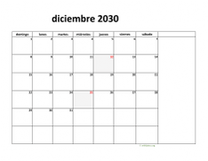 calendario diciembre 2030 08
