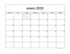 calendario enero 2030 05