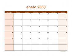 calendario enero 2030 06