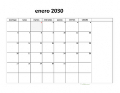 calendario enero 2030 08