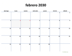 calendario febrero 2030 04