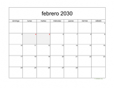 calendario febrero 2030 05