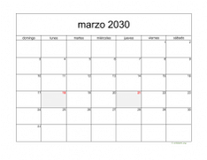 calendario marzo 2030 05
