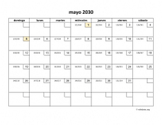 calendario mayo 2030 01