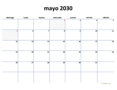 calendario mayo 2030 04