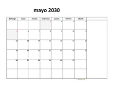 calendario mayo 2030 08