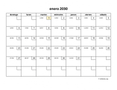 calendario mensual 2030 01