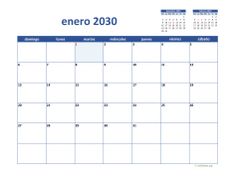 calendario mensual 2030 02