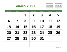 calendario mensual 2030 03