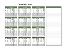 Calendario de México del 2030 01