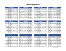 Calendario de México del 2030 04