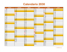 Calendario de México del 2030 09