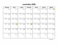 calendario noviembre 2030 01