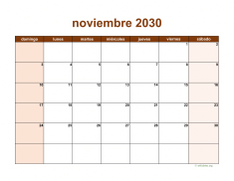 calendario noviembre 2030 06