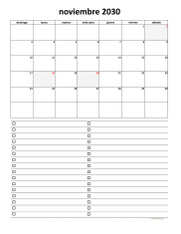 calendario noviembre 2030 07