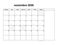 calendario noviembre 2030 08