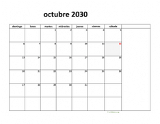 calendario octubre 2030 08