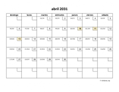 calendario abril 2031 01