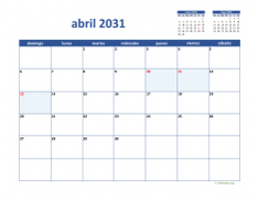 calendario abril 2031 02