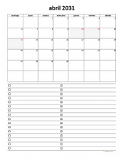calendario abril 2031 07