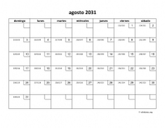 calendario agosto 2031 01