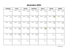 calendario diciembre 2031 01