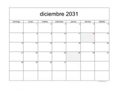 calendario diciembre 2031 05