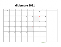 calendario diciembre 2031 08