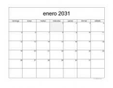 calendario enero 2031 05