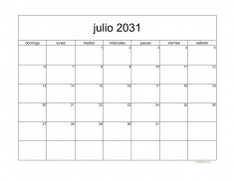 calendario julio 2031 05