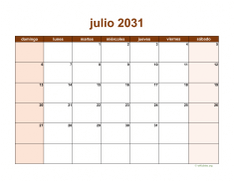 calendario julio 2031 06