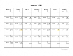 calendario marzo 2031 01