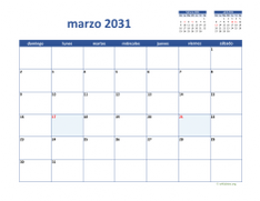 calendario marzo 2031 02