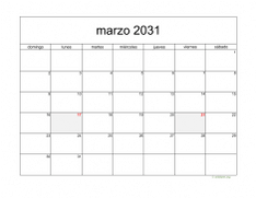 calendario marzo 2031 05
