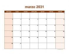 calendario marzo 2031 06