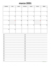 calendario marzo 2031 07