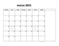 calendario marzo 2031 08