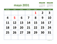 calendario mayo 2031 03