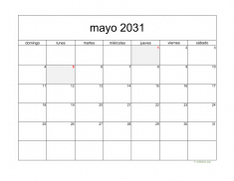 calendario mayo 2031 05