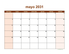 calendario mayo 2031 06